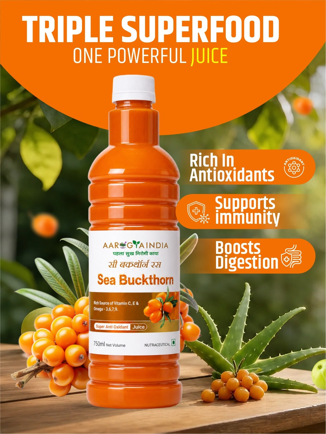 Sea Buckthorn Herbal Juice 750ML